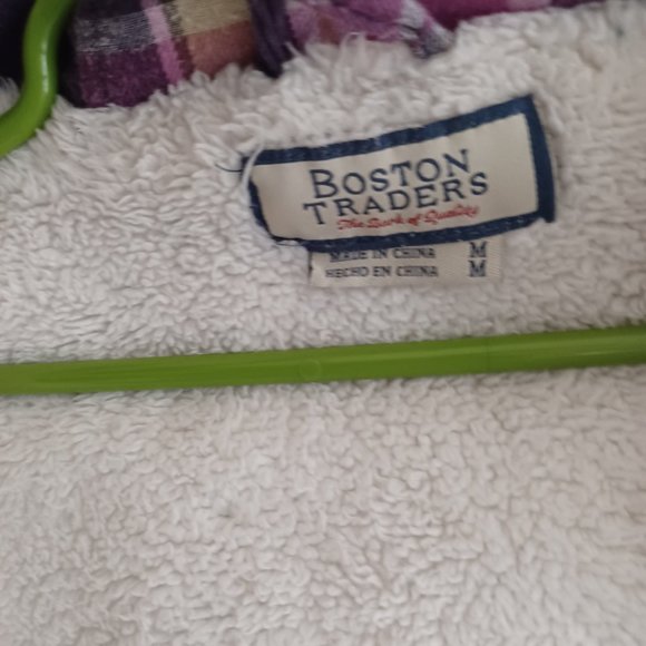 Boston traders fleece flannel jacket hood shacket - Picture 2 of 3